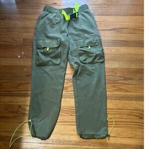 Champion Sideline Jogger – Olive & Neon Athletic Pants